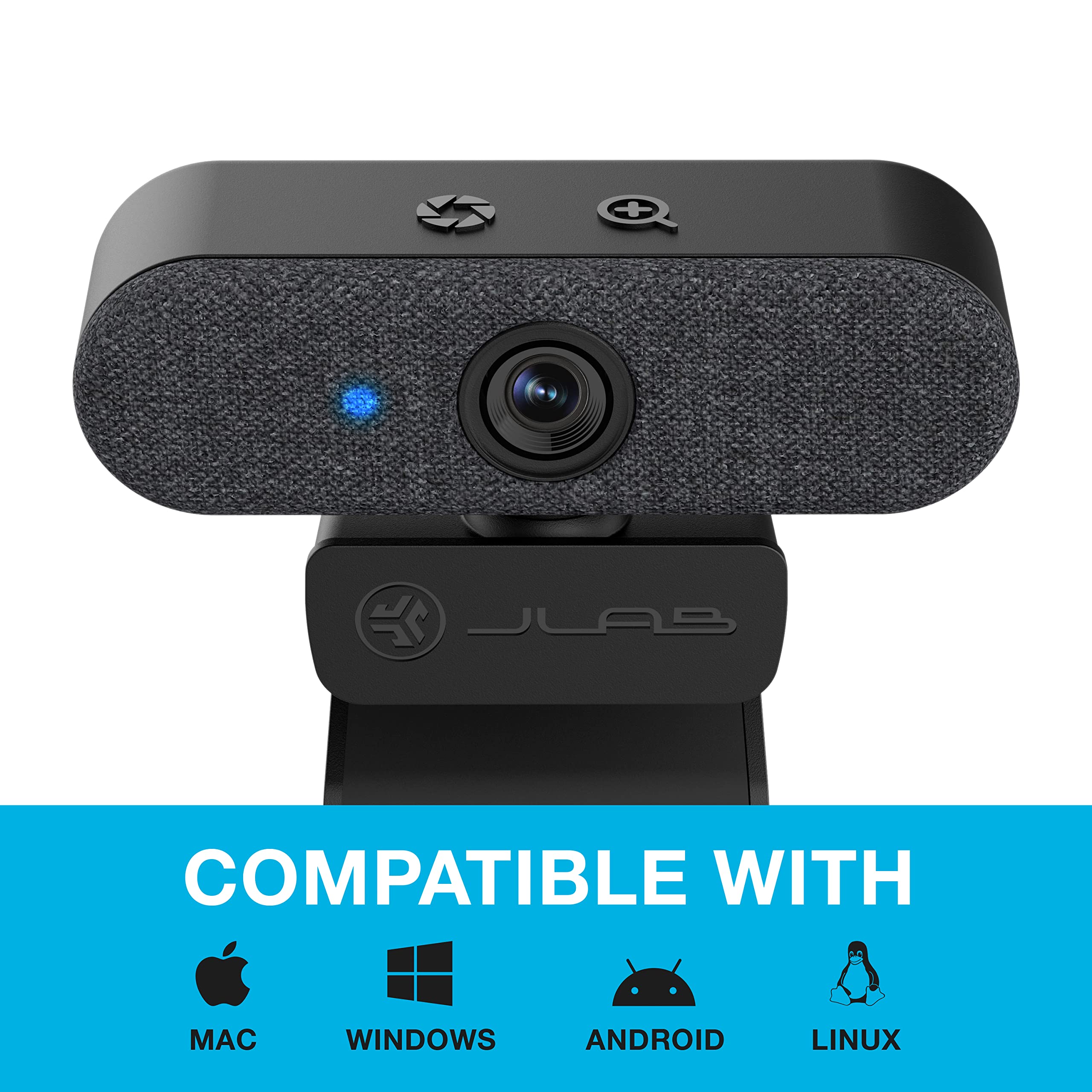 JLab Epic Cam USB HD Webcam, Black with Optional White Face Plate, Full 2k/30 FPS, 5 Megapixels, Auto-Focus, Dual Omni-Directional Microphones, Adjustable Zoom and Exposure Levels - Image 8