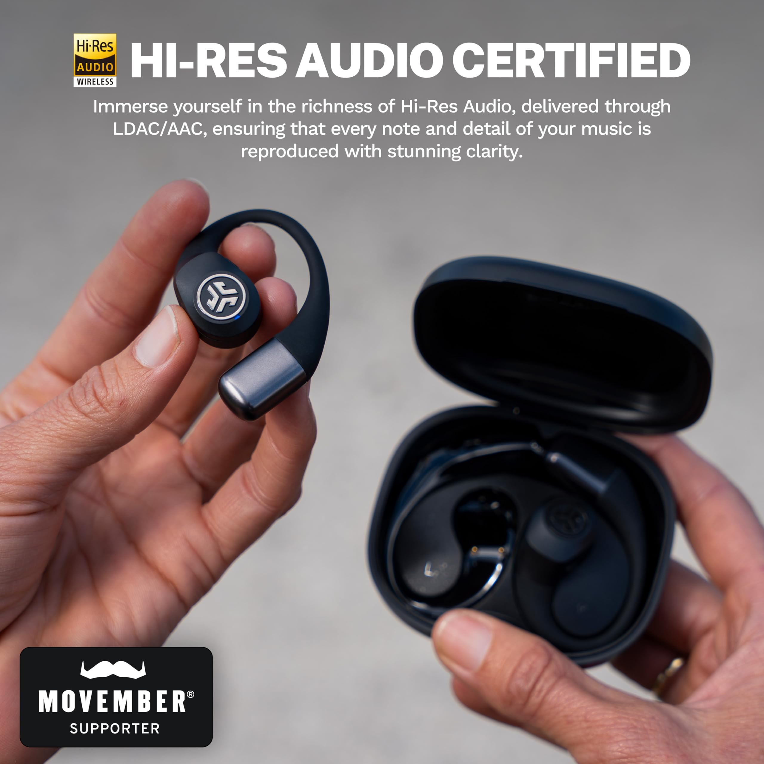 JLab Epic Open Sport Earbuds, Black, Wireless Open-Ear Audio Freedom Effortless Fit, Safe Listening, Bluetooth Multipoint, Customize with the App - Image 3