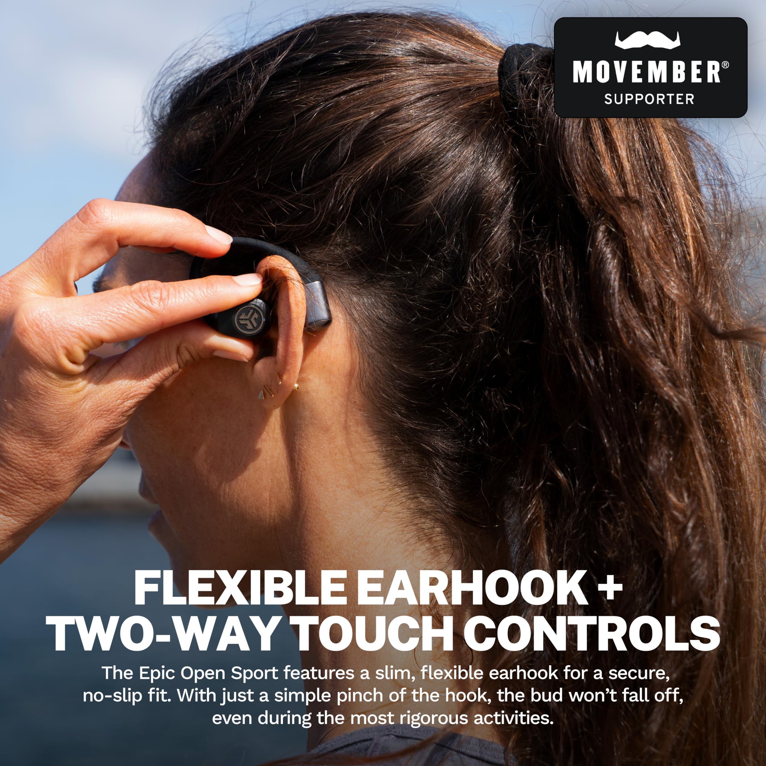 JLab Epic Open Sport Earbuds, Black, Wireless Open-Ear Audio Freedom Effortless Fit, Safe Listening, Bluetooth Multipoint, Customize with the App - Image 6