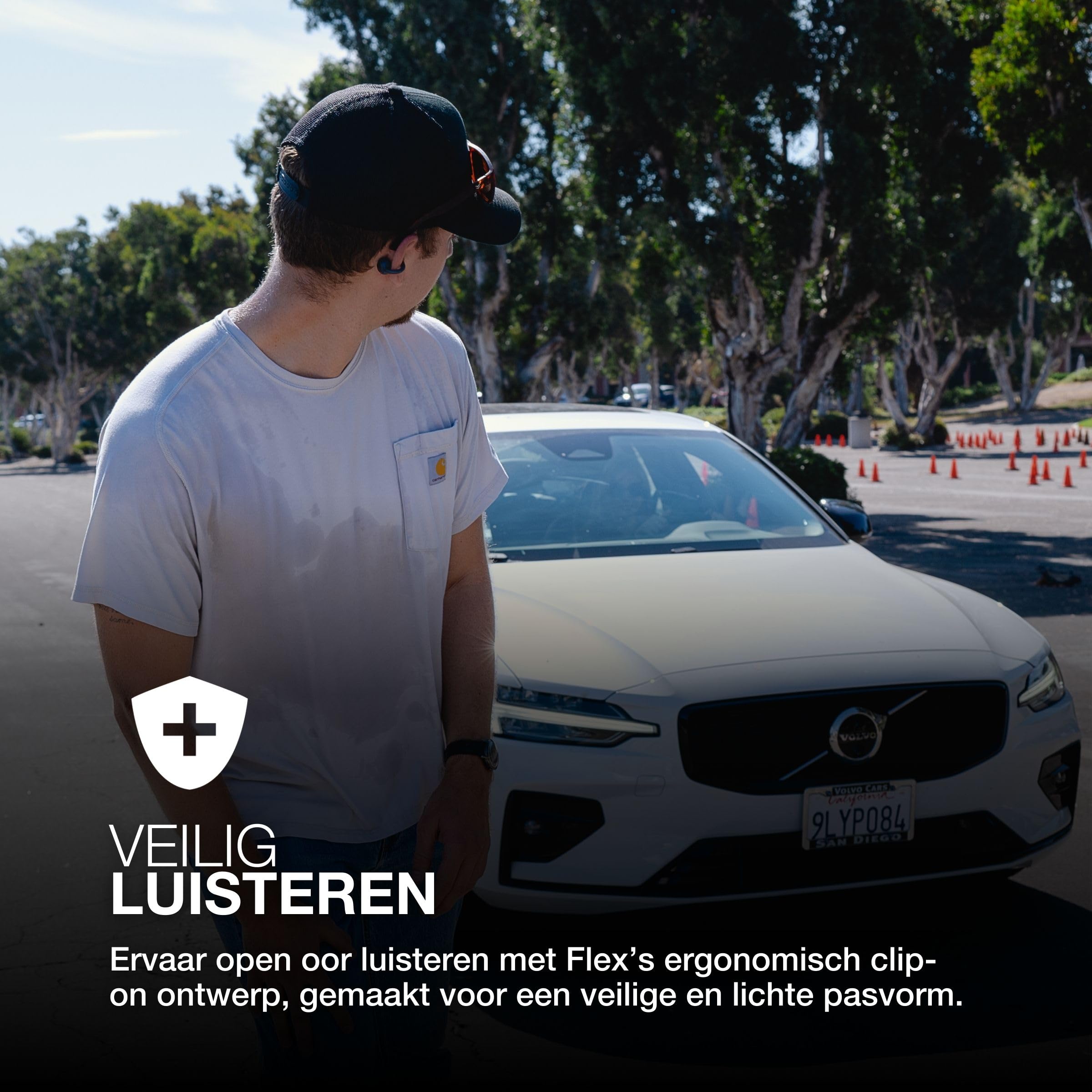 JLab Flex Open Earbuds, Clip-on Cuff Design, Wireless Open-Ear Audio Freedom Effortless Fit, Safe Listening, Bluetooth Multipoint, Customize with The App, Black - Image 4