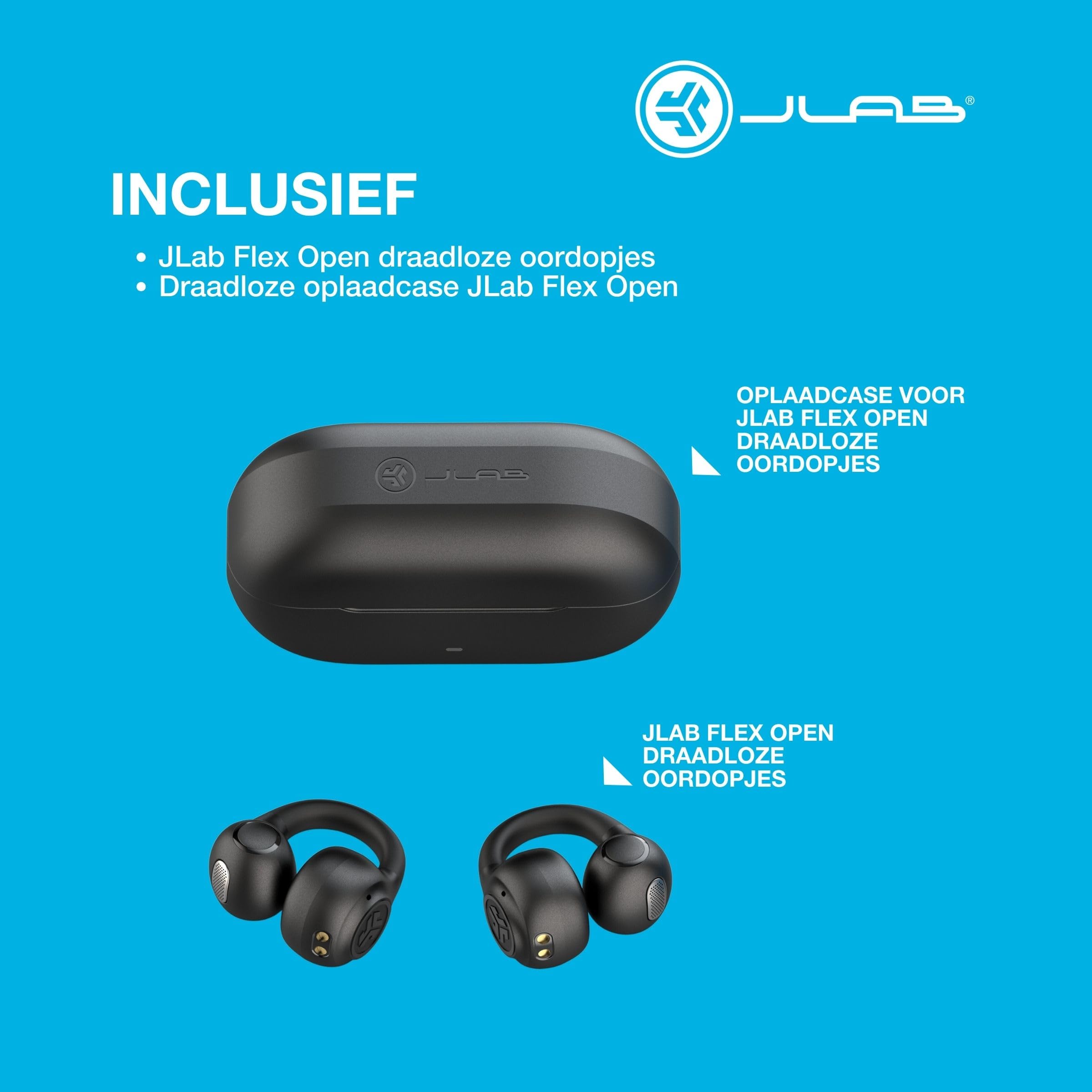 JLab Flex Open Earbuds, Clip-on Cuff Design, Wireless Open-Ear Audio Freedom Effortless Fit, Safe Listening, Bluetooth Multipoint, Customize with The App, Black - Image 7