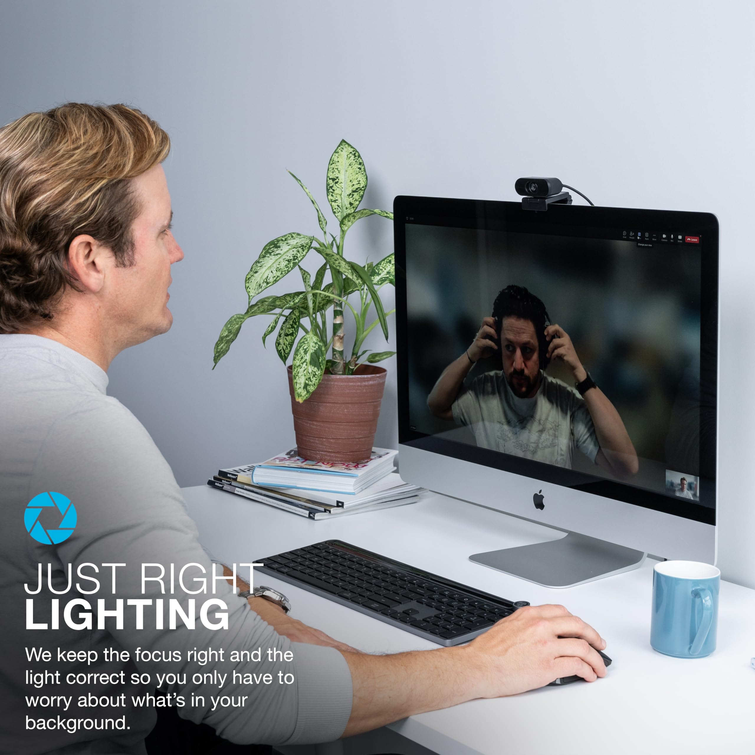 JLab Go Pop Cam USB HD Webcam, Black, 1080P/30 FPS, 2.1 Megapixels, Built-in Privacy Shutter, Minimalist Portable Set-up, Clip-on Design Compatible with PC, Mac and Chromebook - Image 3