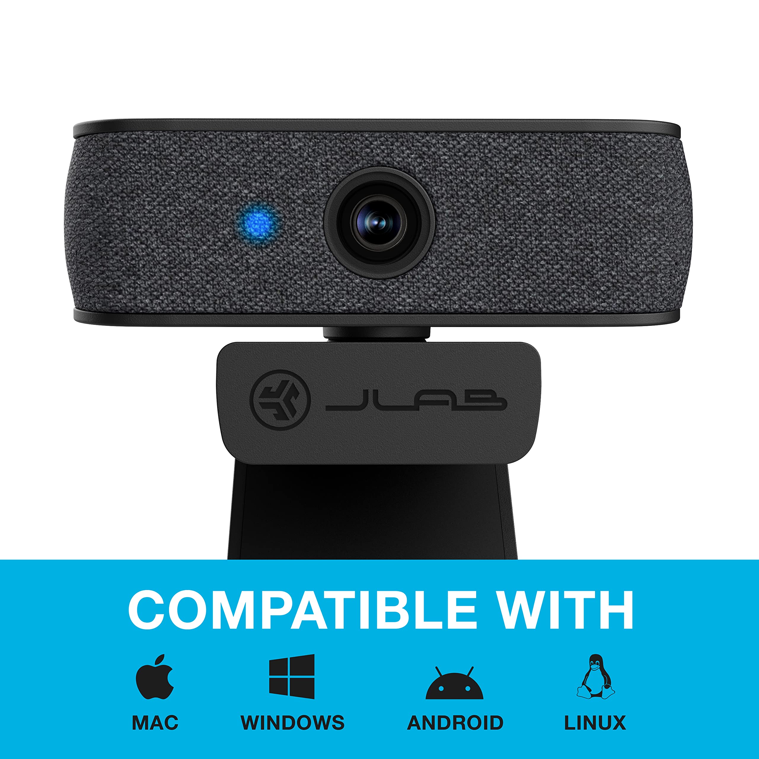 JLab JBuds Cam USB HD Webcam, Black with Optional White Faceplate, 1080P/30 FPS, 2.1 Megapixels, Auto-Focus, Dual Omni-Directional Microphones, Compatible with PC, Mac and Chromebook - Image 8