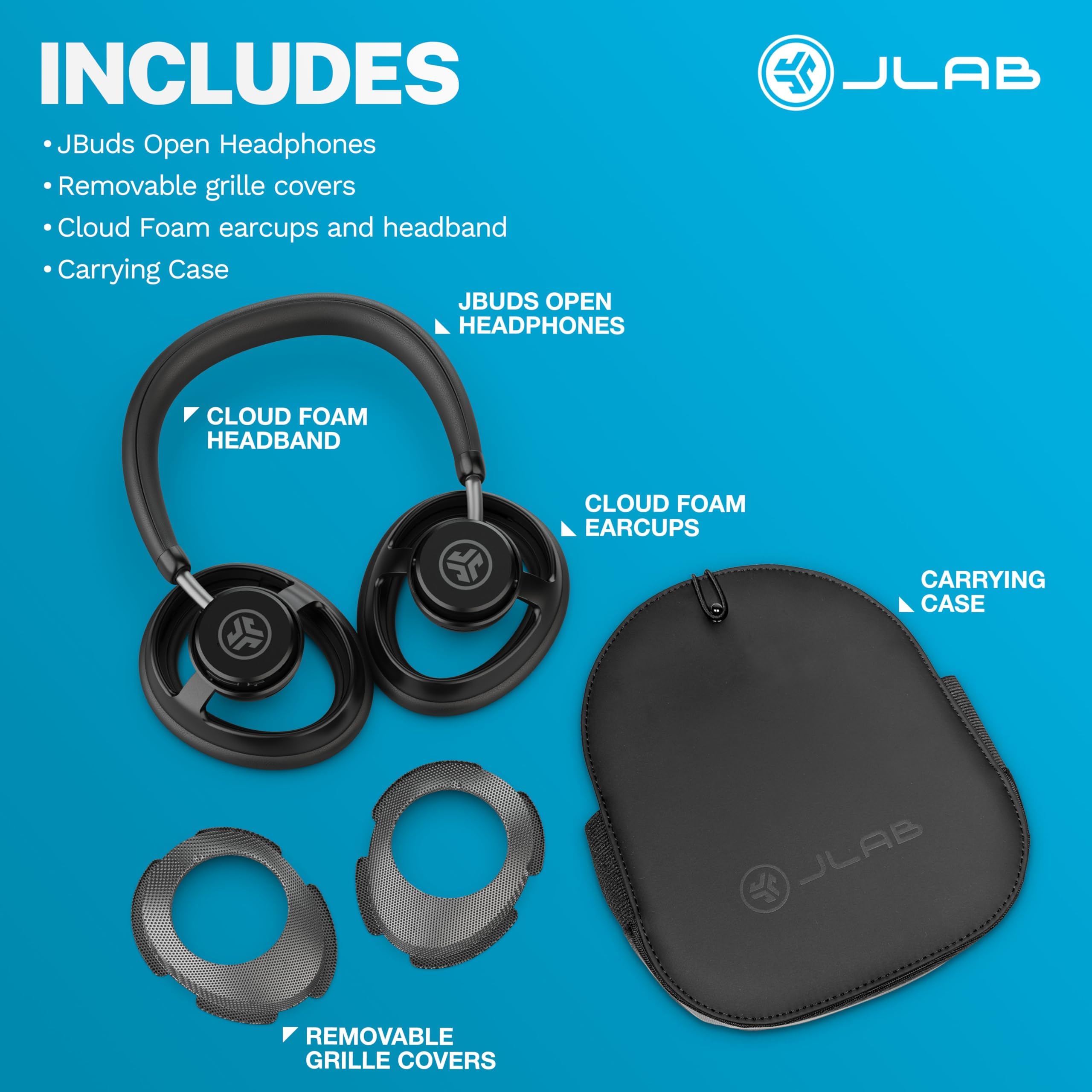 JLab JBuds Open Wireless Headphones, Black, Open-Back, Immersive Sound, Dual Coaxial 35mm + 12mm Drivers, Comfortable Breathable Open Fit, All Day Listening 24 Hour Playtime, Customize App - Image 9