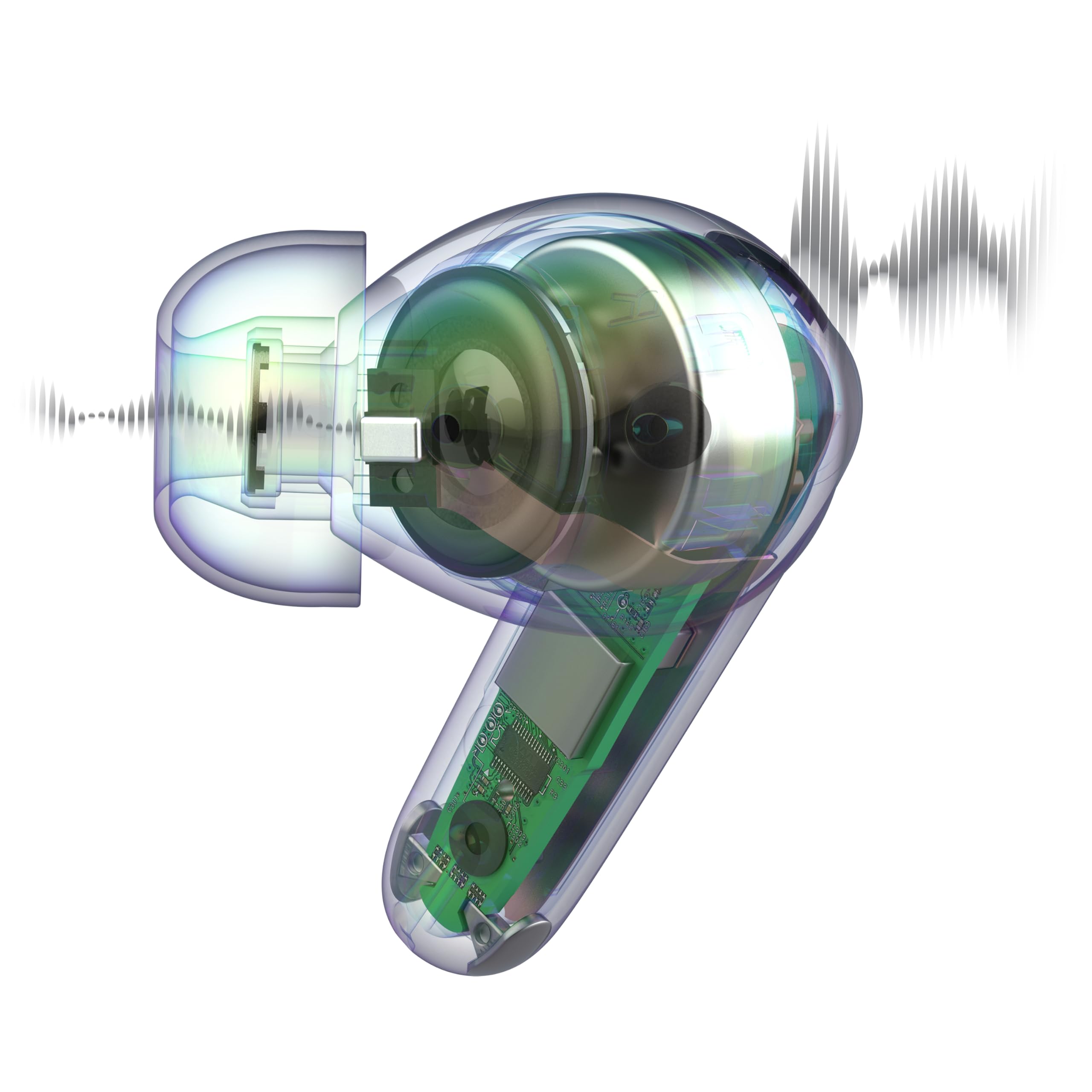 JLab JBuds Pods ANC True Wireless Bluetooth Earbuds, Hybrid Active Noise Canceling, 56+ Hours Playtime, Clear calls, Custom Sound via App, Wireless Charging, Bluetooth Multipoint, Be Aware Mode, Black - Image 4