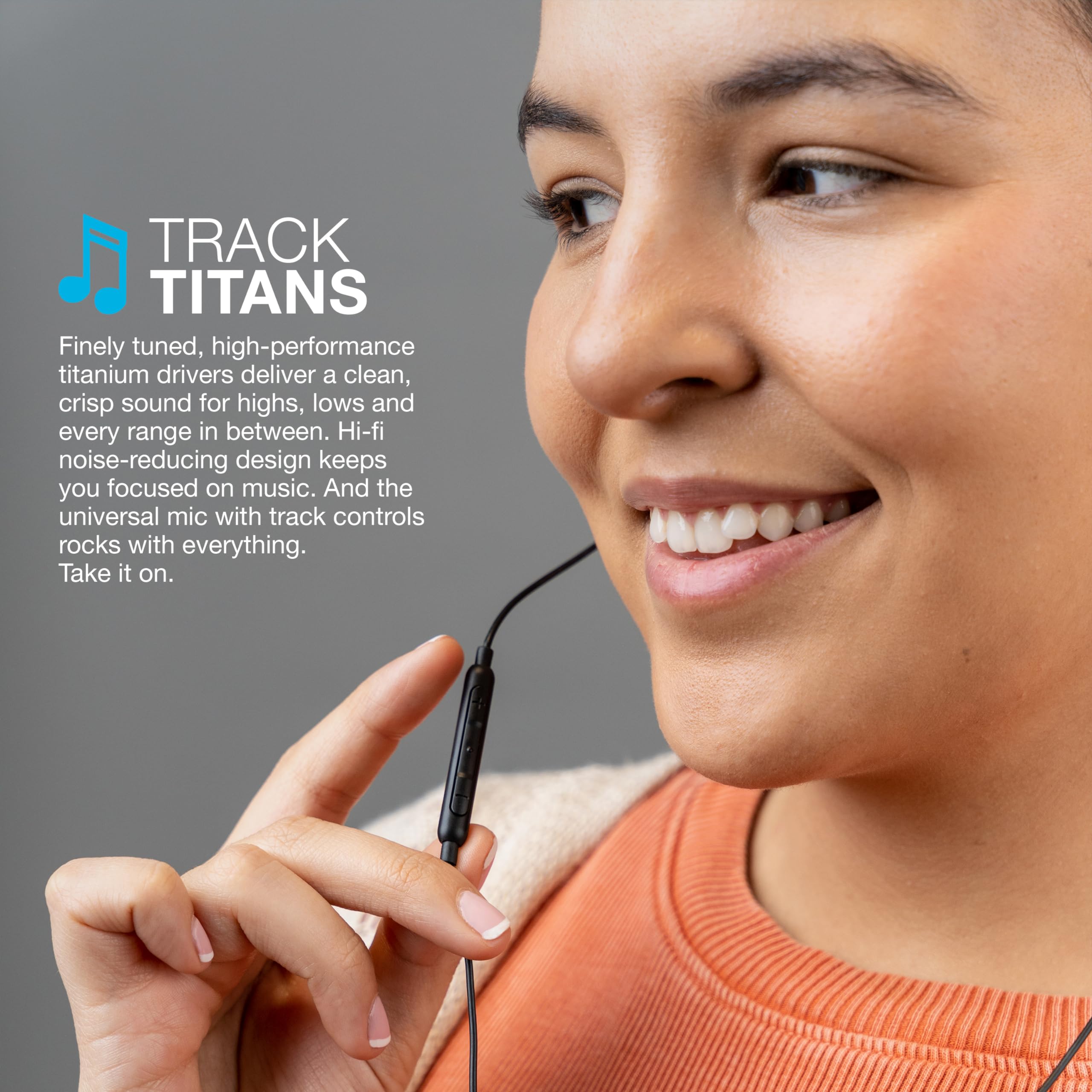 JLab JBuds Pro Signature Wired Earbuds, USB-C Connection, Music Controls, Universal Mic, Custom Fit with Cush Fins, Black - Image 4